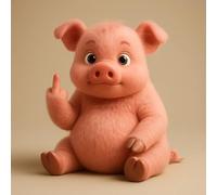 Meitianfse Middle Finger Plush,Meet The Attitude Squad: Tiny Plush Rebels with Sass & Snuggles, Pocket-Sized Plush Toys Stress Relief Humor, Funny Gifts for Sarcastic Friends & Sassy Decor (Pig)