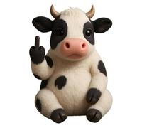 Meitianfse Rebel Gesture Plush,Meet The Attitude Squad: Tiny Plush Rebels with Sass & Snuggles, Pocket-Sized Plush Toys Stress Relief Humor, Funny Gifts for Sarcastic Friends & Sassy Decor (Cow)