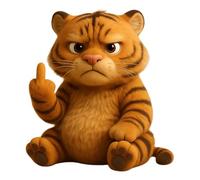 Meitianfse Rebel Gesture Plush,Meet The Attitude Squad: Tiny Plush Rebels with Sass & Snuggles, Pocket-Sized Plush Toys Stress Relief Humor, Funny Gifts for Sarcastic Friends & Sassy Decor (Tiger)