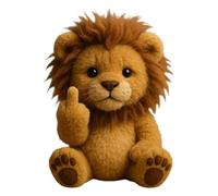 Meitianfse Rebel Gesture Plush,Meet The Attitude Squad: Tiny Plush Rebels with Sass & Snuggles, Pocket-Sized Plush Toys Stress Relief Humor, Funny Gifts for Sarcastic Friends & Sassy Decor (Lion)