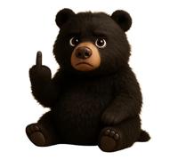 Meitianfse Rebel Gesture Plush,Meet The Attitude Squad: Tiny Plush Rebels with Sass & Snuggles, Pocket-Sized Plush Toys Stress Relief Humor, Funny Gifts for Sarcastic Friends & Sassy Decor (Bear)