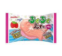 Meito Puku Puku Tai Monaka Japanese Choco Fish Shape Wafer Biscuit Snacks 16.5g (Strawberry)