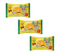 Meito Puku Puku Tai Pudding Flavour Monaka Wafer Snack, Japanese Fish Shaped Chocolate Wafer, 16.8g each, Pack of 3