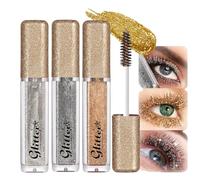 MEITREND 3PCS Glitter Mascara for Eyelash Gold+Silver+Graphite Black Sparkly Mascara for Women,Volumizing Lengthening Flake-Proof Formula,Buildable Shimmer for Party