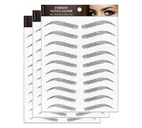 MEITREND Eyebrow Tattoo Peel Off, 30 Pairs Stick on Eyebrows Stickers, Hair-Like Realistic Waterproof Transfers Fake Eyebrow Shaping Tattoo Longer Lasting for Women Girls Makeup (Black STM-08)