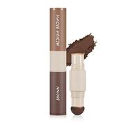 MEITREND Hairline Powder Hair Root Touch Up, Instantly Conceals Hair Loss And Fills In Receding Hairlines Forehead Side Hair Filler Sweatproof Hairline Finishing Stick Men (Medium Brown & Brown)