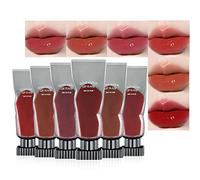 MEITREND Lip Gloss Set, Clear Mirror Lip Tint Watery Stain Lipgloss, Long Lasting Non-Stick Cup Liquid Blush 6Pcs Moisturizing Lipstick Tinted Balm Red Makeup