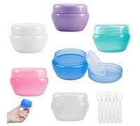 MEITREND Travel Containers for Toiletries, 6 Pcs 20g Cream Jars with Lids Travel Bottles, Clear Cosmetic Pots Wide-Mouth Leakproof Small Plastic Containers For Makeup Beauty Products Face