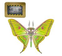 Meiurlex 3D Metal Puzzle Steampunk Butterfly Model, DI YAssembly Mechanical Metal Graellsia Isabellae Moth Model DIY Kits Gifts for Teens and Adults (150PCS+)