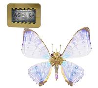 Meiurlex 3D Metal Puzzle Steampunk Butterfly Model, DI YAssembly Mechanical Metal Morpho Sulkowskyi Model DIY Kits Gifts for Teens and Adults (150PCS+)