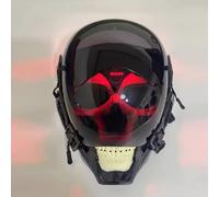 Meiurlex Cyberpunk Helmet Mask with Red Skull Light for Cosplay