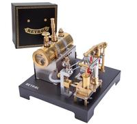 Meiurlex Full Metal Steam Engine Kit That Runs, 84PCS Retro Stationary Beam Steam Engine Model with Horizontal Boiler, Toy Gift for Steam Machinery Lovers - Build Your Own Steam Engine