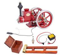 Meiurlex Hit and Miss Engine Model Kit with Base Equipment Box, CDI Igniter, Spark Plug, HM-01 7cc Metal Engine 4-stroke Engine Horizontal IC Engine Model That Works (KIT Version)