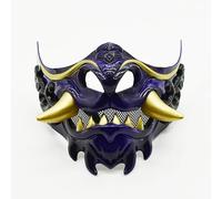 Meiurlex Japanese Hannya Demon Half Face Mask, Cosplay Prop for Halloween Carnival, Samurai Warrior Costume Accessory