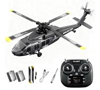 Meiurlex K200 Black Hawk RC Helicopter, 6CH Remote Control Helicopter Model with Optical Flow Positioning & Inverted Flight, Simulation Aerobatic Military Aircraft for Beginner