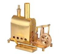 Meiurlex Mini Steam Engine Model That Works, 11.3 x 4.5 x 10CM Mini Pure Copper Steam Engine Model with Boiler, Physics Experiment STEM Toy