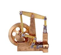 Meiurlex Mini Steam Engine Model That Works, 4.7 x 2.9 x 4.6CM Balance Type Mini Pure Copper Steam Engine Model Without Boiler, Physics Experiment STEM Toy
