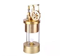 Meiurlex Mini Steam Engine Model That Works, 5 x 5.5 x 14CM Mini Pure Copper Verticle Type Steam Engine Model, Physics Experiment STEM Toy