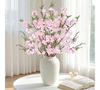MEIVINES 4PCS Artificial Cherry Blossom Branches Pink Artificial Spring Flowers 36.2in Long Stem Fake Flowers Plum Blossom Stems Silk Flower Arrangements for Vase Home Wedding Outdoor Indoor Decor