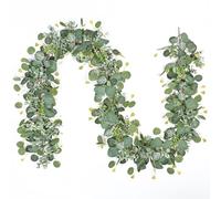 MEIVINES Artificial Eucalyptus Garland 5.9Ft Long Faux Foliage Eucalyptus Vine Summer Ivy Eucalyptus Garland Artificial Leaves Vine Greenery Garland Hanging Plants for Table Wedding Outdoor Decor