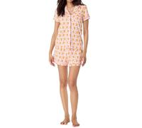 Meiweileya Y2k Preppy Monkey Pajamas for Women Roller Dupes Rabbit Pjs 2 Piece Shorts Set Silk Satin Sleepwear Loungewear, Orange Yellow, S