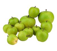 Meiwlong 13 PCS Mini Green Apples Artificial Realistic Plastic Fruit Fake Lifelike Model Props Centerpieces Decoration Home Party Holiday Kitchen