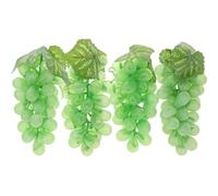 Meiwlong 4 Bunches Fake Green Artificial Plastic Grapes Rubber Decoration Model Home Party Wedding Pub Cabinet Props Garden Hanging Ornaments