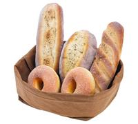 Meiwlong 5pcs Fake Bread Sets,Plastic Loaf Bread Photography Prop,Realistic Artificial Bread Baguette Doughnut Prop for Food Display Home Kitchen Bakery
