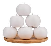 Meiwlong 6 PCS Artificial Lifelike Apples Decoration Home Holiday Fake Simulation Plastic Model Props Faux White Fruit Garnish Party Kitchen