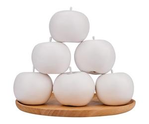 Meiwlong 6 PCS Artificial Lifelike Apples Decoration Home Holiday Fake Simulation Plastic Model Props Faux White Fruit Garnish Party Kitchen
