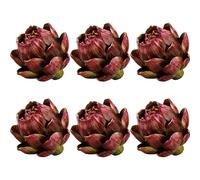 Meiwlong 6pcs Small Red Artificial Artichokes,Fake Fruit for Decoration,Realistic Faux Artichoke Decor