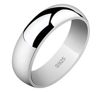 Meixao Unisex Solid 925 Sterling Silver Highly Polished Wedding Ring 6mm Band In Sizes J-Z (V)
