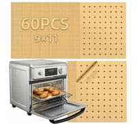 MEIYA Air Fryer Liners Disposable, 60Pcs Parchment Paper Sheets for Air Fryer, Oven, Toasters, 9x11 Inch rectangle Non-Stick Air Fryer Liner, Unbleached Oven Liners for Bottom of Oven