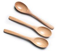 MEIYAHOME 3pcs Natural Beech Wood Spoon,6inch/15cm,Coffee Spoon,Dessert Spoon,Tea Spoon,Wooden Mixing Stirrers for Sugar Salt Honey Milk (3)