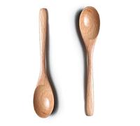 MEIYAHOME 6inch Wooden Coffee Spoon Natural Beech Wood Spoon Afternoon Tea Leisure Dessert Spoon,Tea Spoon,Wooden Mixing Stirrers for Sugar Salt Honey Milk (2 Pcs)
