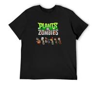 meiyan Men's Cool Plants Vs. Zombies T-Shirt Black XL