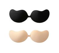 Meiyea 2 Pack Reusable Adhesive Bras - Invisible Strapless Push Up Bras for Women, Seamless Nipple Covers for Backless Dresses, Perfect for Weddings, Parties & Daily Wear-B
