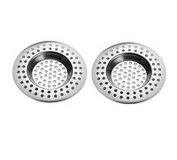 Meiyea 2 Pcs Stainless Steel Sink Strainer Plug - 3 Inch (7.5 cm) Drain Protector for Kitchen and Bathroom, Hair Catcher for Bathtub and Shower, Standard Size Strainer