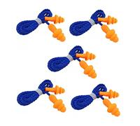 Meiyea 5 Pairs Corded Ear Plugs Reusable Silicone Earplugs with String Banded Ear Plug Sleep Noise Cancelling for Hearing Protection