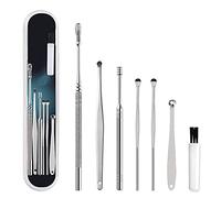 Meiyea 6 Pcs Ear Wax Removal Kit, Curette Cleaner for Reusable Ear Cleaner Earwax Remover Tool with Storage Box, Earpick Spiral Ear Wax Remover for Adults Men Women