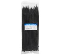 Meiyea Nylon Zip Ties, 3x200mm, Black, 100 Pcs