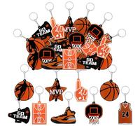 MEIYIFAN 36 Pcs Basketball Keychains,Sports Keychains for Party Bag Gifts Sports Party Favors Kid School Sport Reward