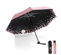 Meiyijia Compact and Foldable Umbrella, UV Protection, Portable Voy, Lady Umbrella - Pink - Cat Model - Unfolds 96 cm, 96cm
