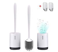 Meiyijia Silicone Toilet Brush and Holder,Constructed of Durable ThermoPlastic Rubber,Ventilation hole,Includes brush head,Wall-mounted- 1pcs