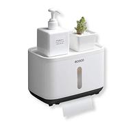 Meiyijia Toilet Roll Holder,Self Adhesive, Wall Mount Toilet Roll Holder,with Waterproof and dust Cover,Be applicable Roll paper,Fold Paper Towel Multifold Paper Towel Dispenser(black)