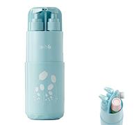 Meiyijia Travel Water Cup Set, Toothbrush Case, Toothbrush Tumbler with 2 x 45 ml Lotion Dispenser, Soap Dispenser, Comb, Mirror, Suitable for Camping Travel, Business Trips, School (blue)