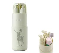 Meiyijia Travel Water Cup Set, Toothbrush Case, Toothbrush Tumbler with 2 x 45 ml Lotion Dispenser, Soap Dispenser, Comb, Mirror, Suitable for Camping Travel, Business Trips, School (green)