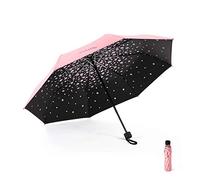 Meiyijia Voy Compact and Foldable Umbrella, UV Protection, Portable, Lady Umbrella - Pink - Cherry Blossom Pattern - Unfolds 96 cm, 96cm