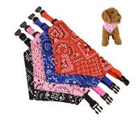 MeiyiZheng 4 Pcs Dog Bandanas, Personalised Dog Collars Pet Boho Scarf Collar Triangle Neckerchief Adjustable Washable Pet Costume Accessories for Small Medium Dogs, Puppy and Cats