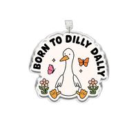MEIYSTICK Born to Dilly Dally Dust Plug Charm, Kindle Charm, Acrylic Dust Plug Charms Type C or Lightning, Kindle Accessories Charms, Silly Goose Funny Gifts for Boy Girl (Lightning)